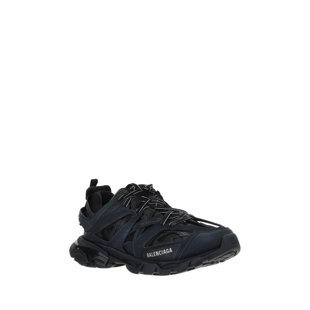 Black athletic sneakers by Balenciaga designed for style and performance with a secure lace-up closure.