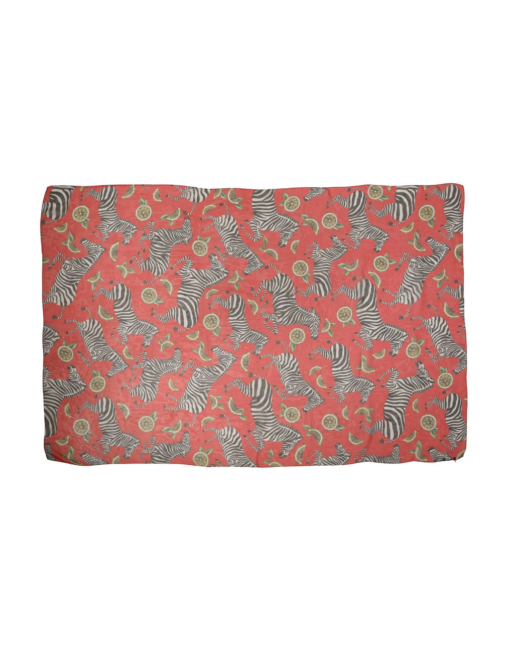 Red Zebra Print Silk Wrap Shawl Stole 200cm x 132cm Scarf