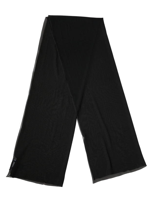 Black Silk Neck Wrap Shawl Stole 200cm x 64cm  Scarf