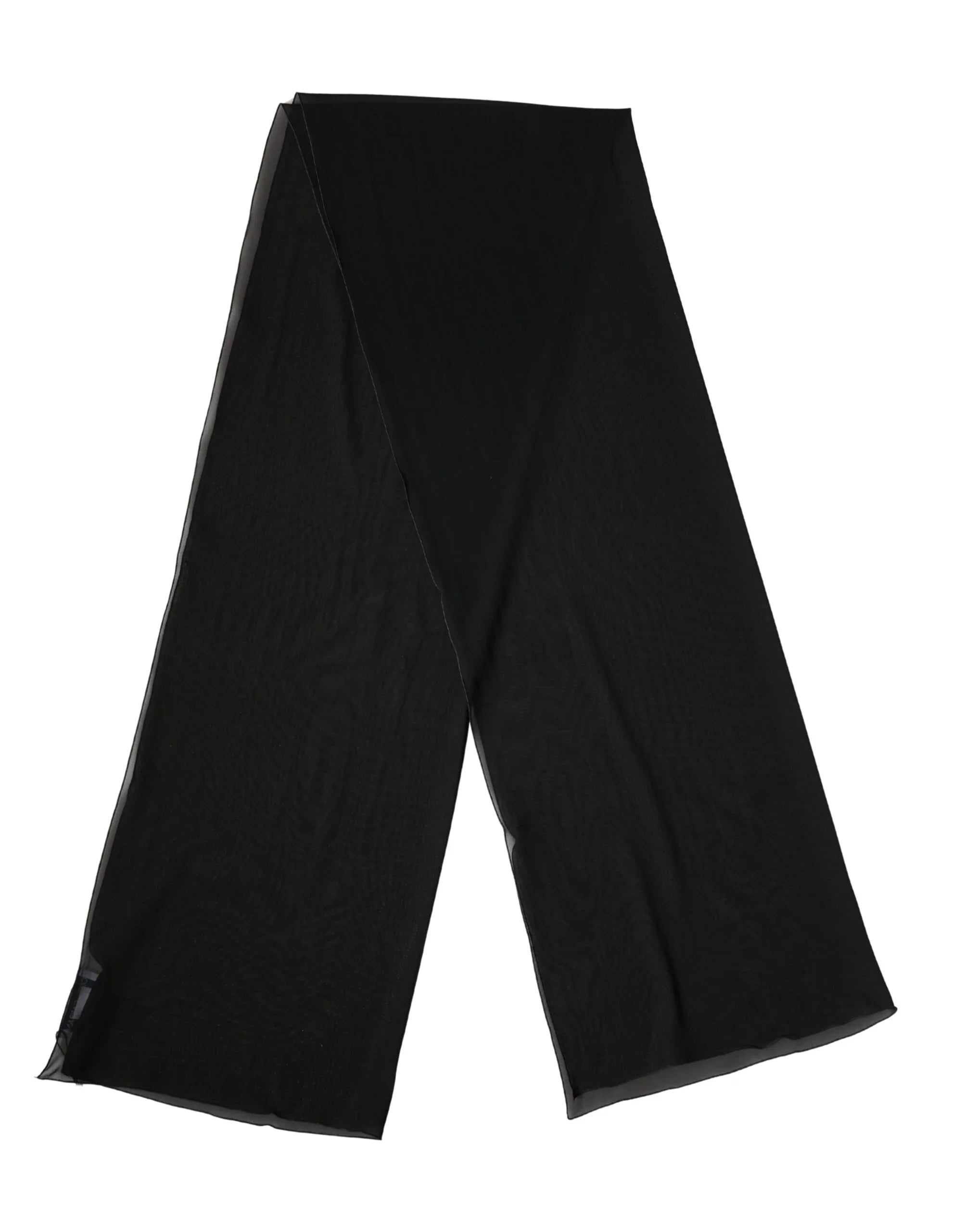 Black Silk Neck Wrap Shawl Stole 200cm x 64cm  Scarf