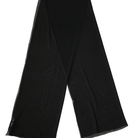 Black Silk Neck Wrap Shawl Stole 200cm x 64cm  Scarf