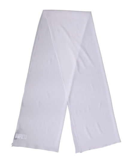 White Silk Neck Wrap Shawl Stole 200cm x 64cm  Scarf