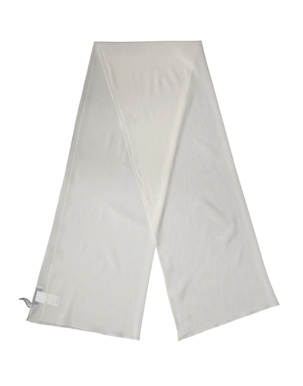 Off White Silk Neck Wrap Shawl Stole 200cm x 64cm Scarf