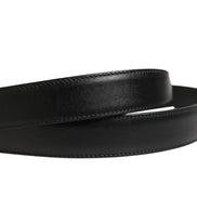 Men Black Classic Leather Metal Buckle Belt