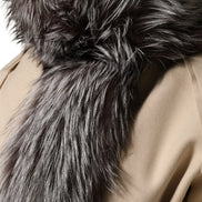 Gray Fox Fur Neck Wrap Warmer Winter Scarf