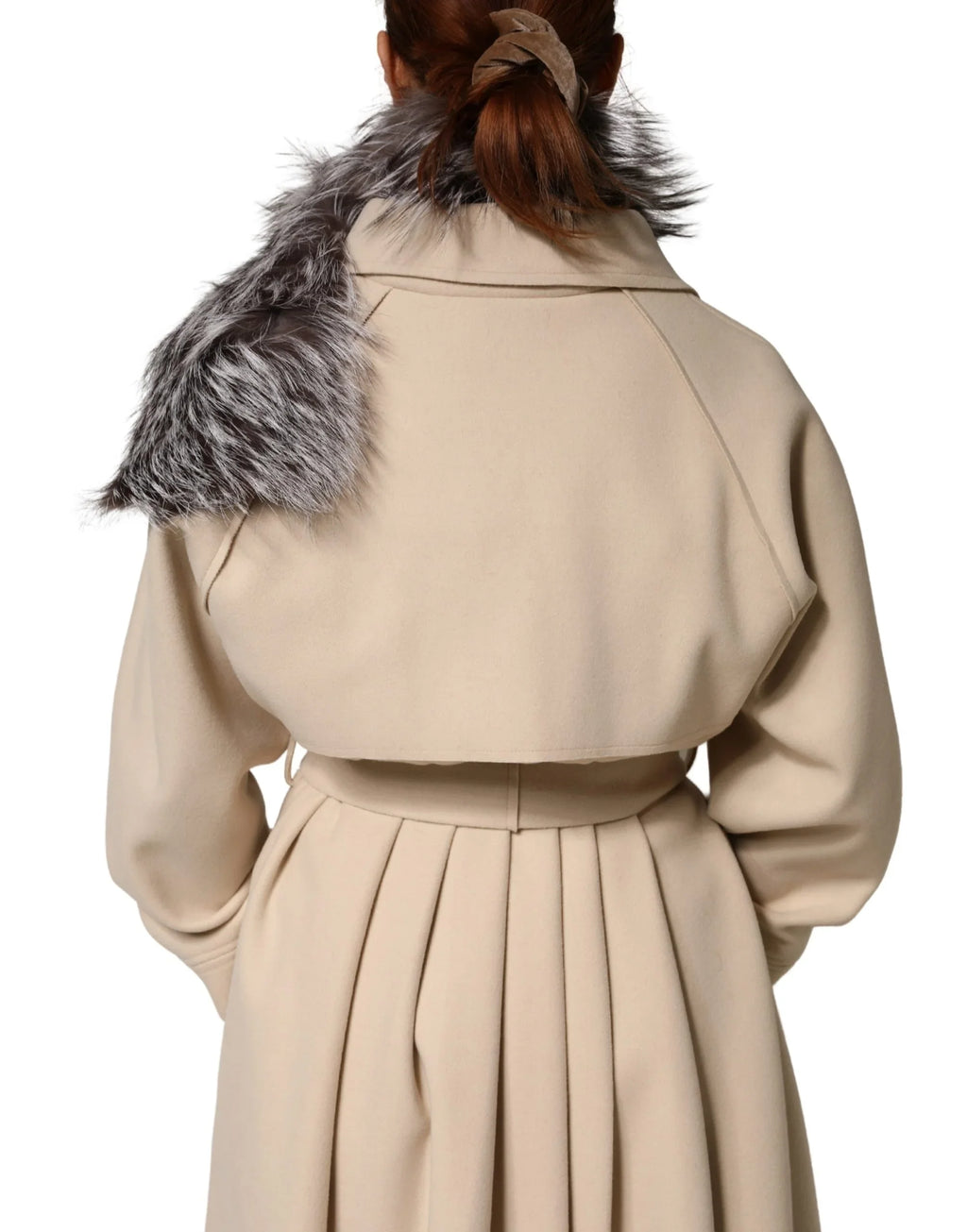Gray Fox Fur Neck Wrap Warmer Winter Scarf