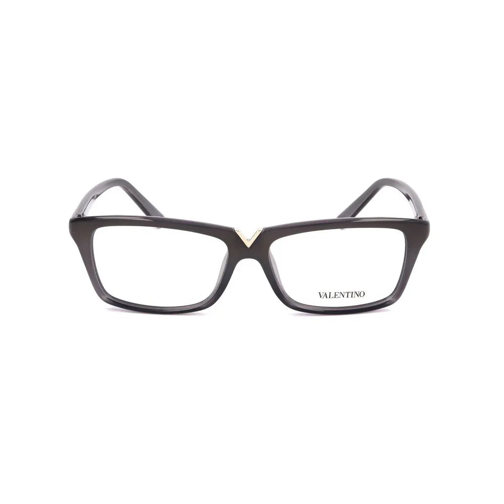 Gray injected glasses frames by Valentino, stylish design with gold accents, perfect for women, size 53/14/135mm.