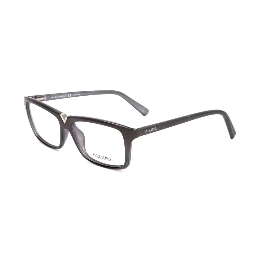 Gray injected glasses frames by Valentino, stylish women's eyeglasses with a sleek design.