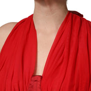 Red Halter Corset Sleeveless Sheath  Dress by DOLCE&GABBANA