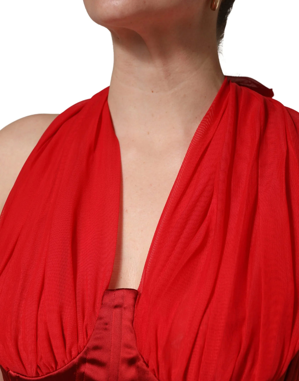Red Halter Corset Sleeveless Sheath  Dress by DOLCE&GABBANA