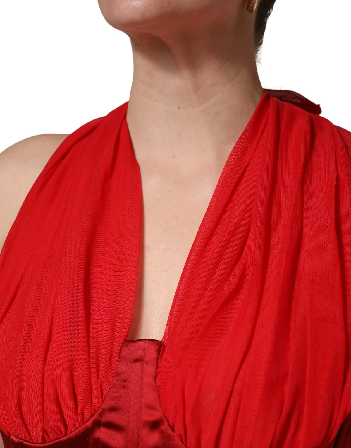 Red Halter Corset Sleeveless Sheath  Dress by DOLCE&GABBANA