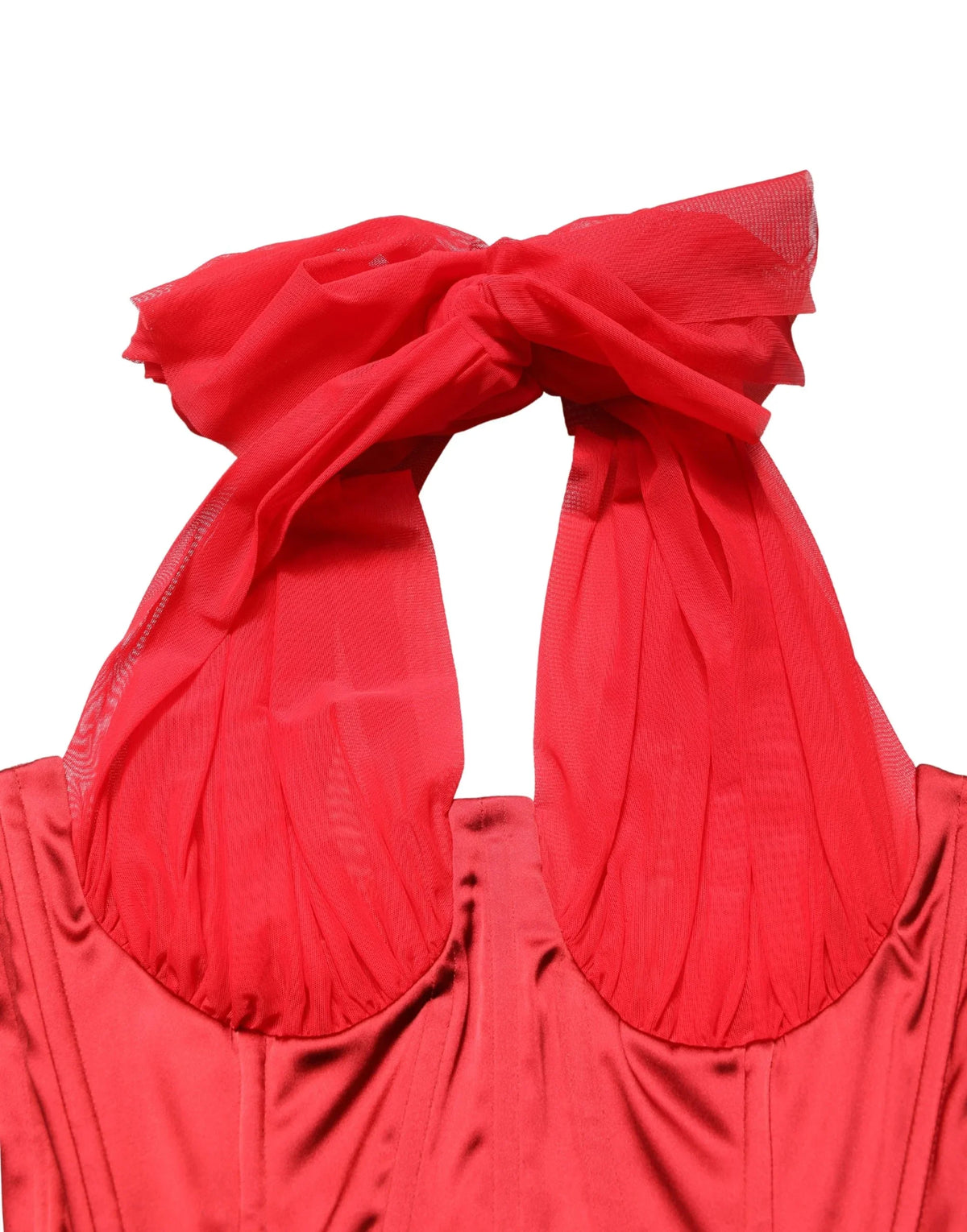 Red Halter Corset Sleeveless Sheath  Dress by DOLCE&GABBANA