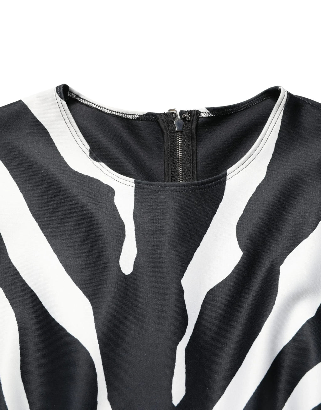 Black White Polyester Zebra Pattern Jumpsuit by DOLCE&GABBANA