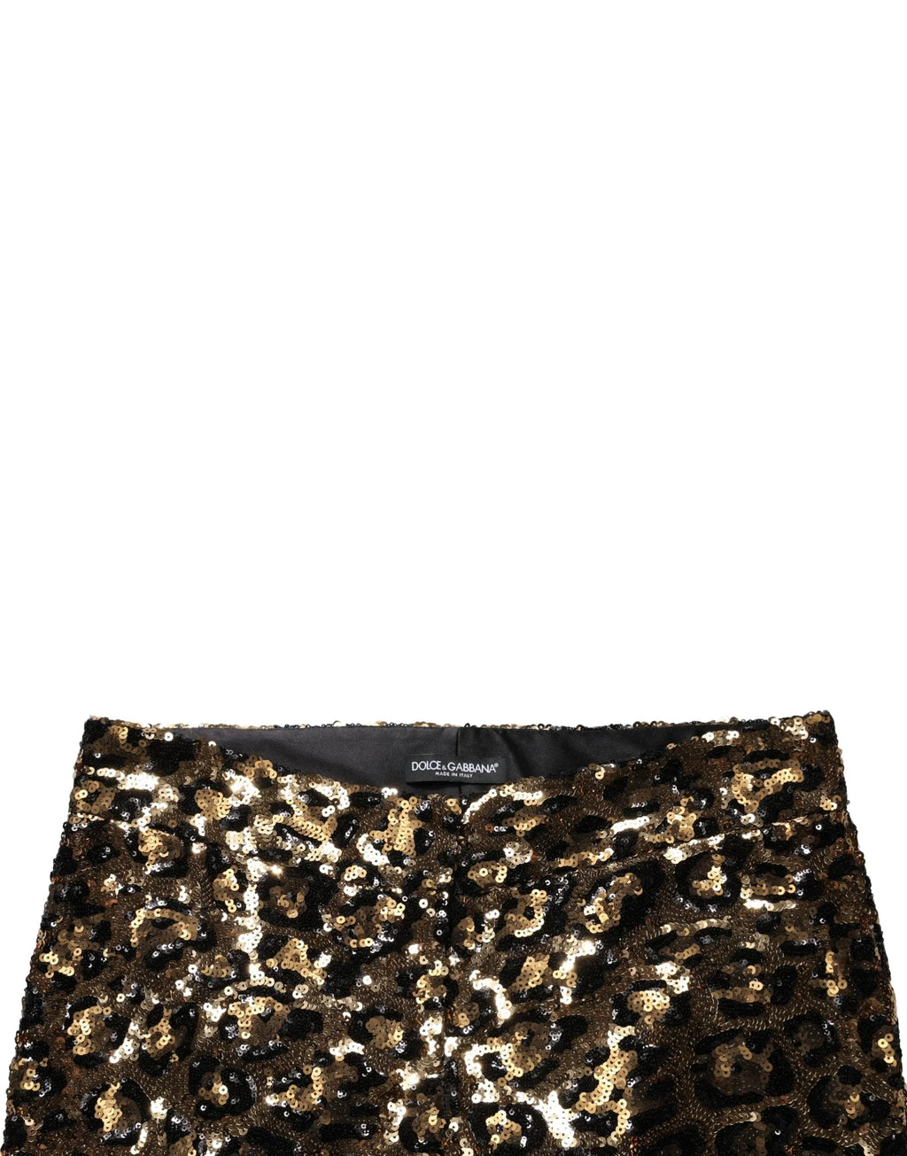 Gold Leopard Sequined Straight Trouser Pants by DOLCE&GABBANA