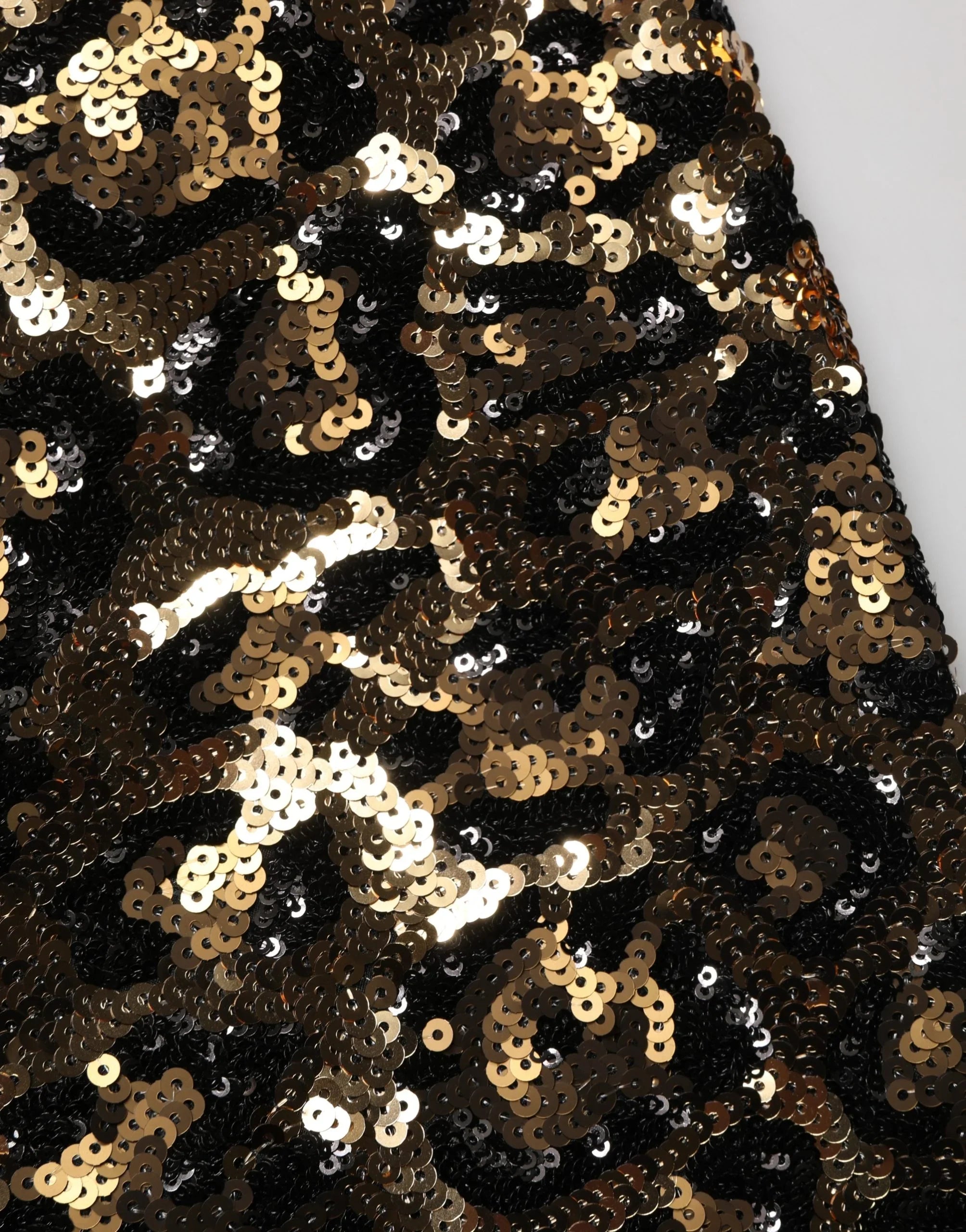 Gold Leopard Sequined Straight Trouser Pants by DOLCE&GABBANA