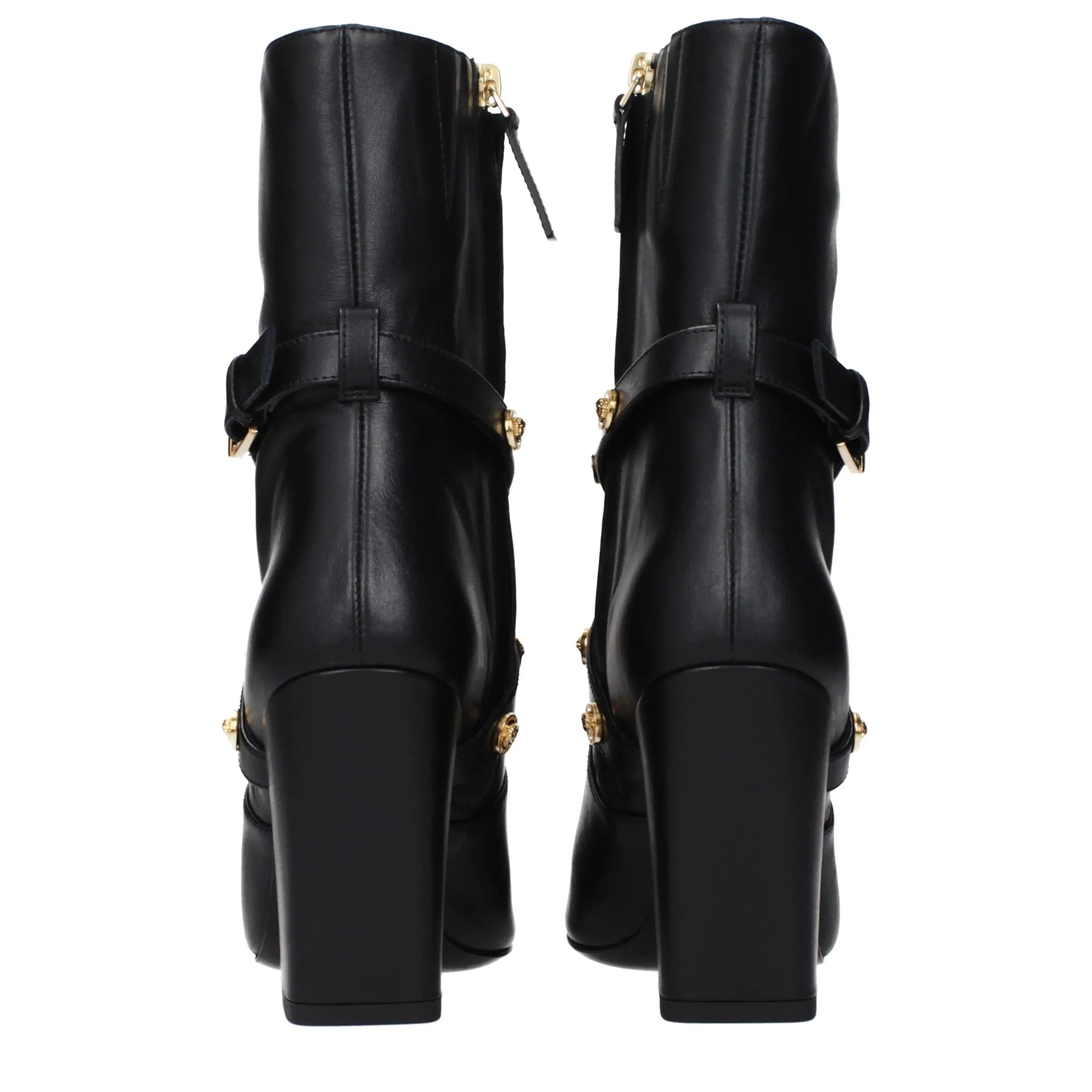 Black Leather Ankle Boots