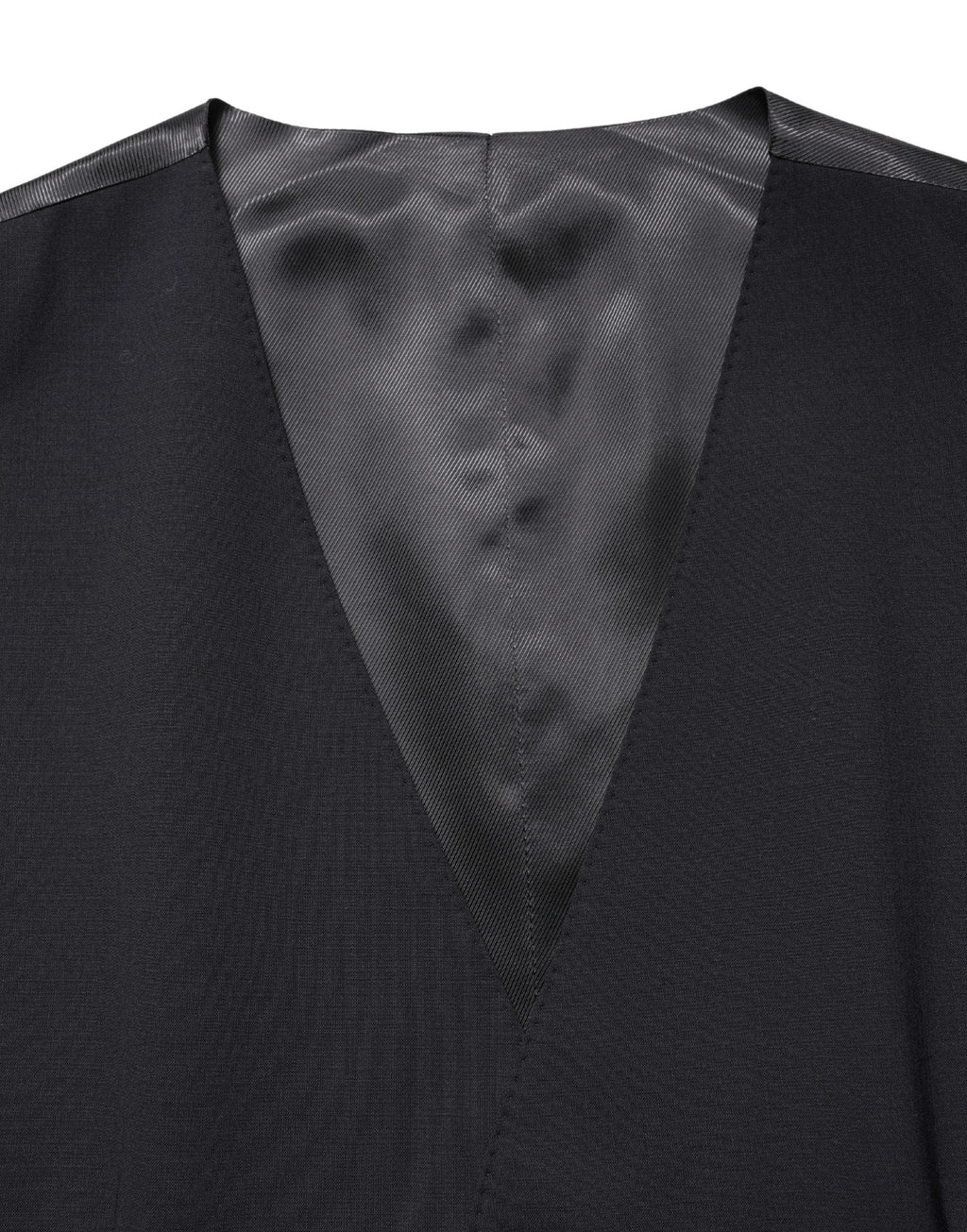 Black Wool Single Breasted Waistcoat Vest by DOLCE&GABBANA