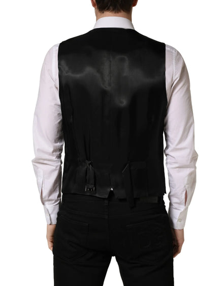 Dark Gray Single Breasted Men Waistcoat Vest by DOLCE&GABBANA