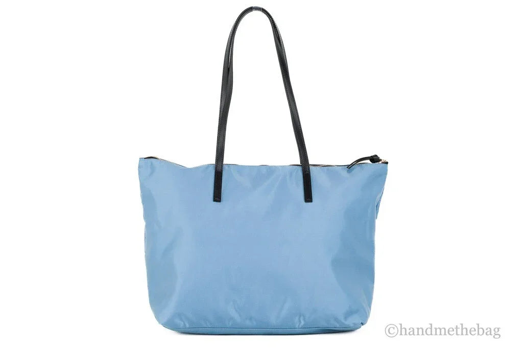 Versace Portuna Medusa Medium Cornflower Blue Nylon Leather Tote Bag Purse by Versace