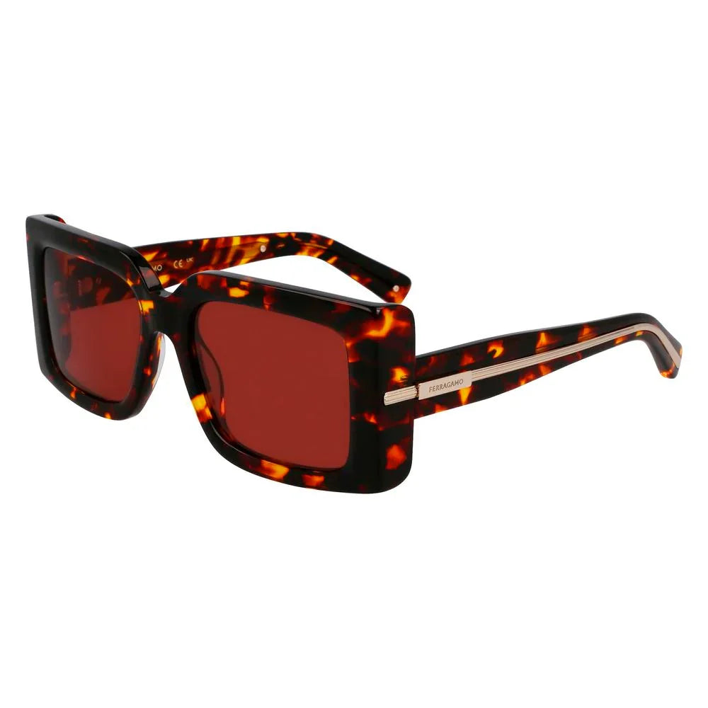 Brown Acetate Sunglasses by Ferragamo