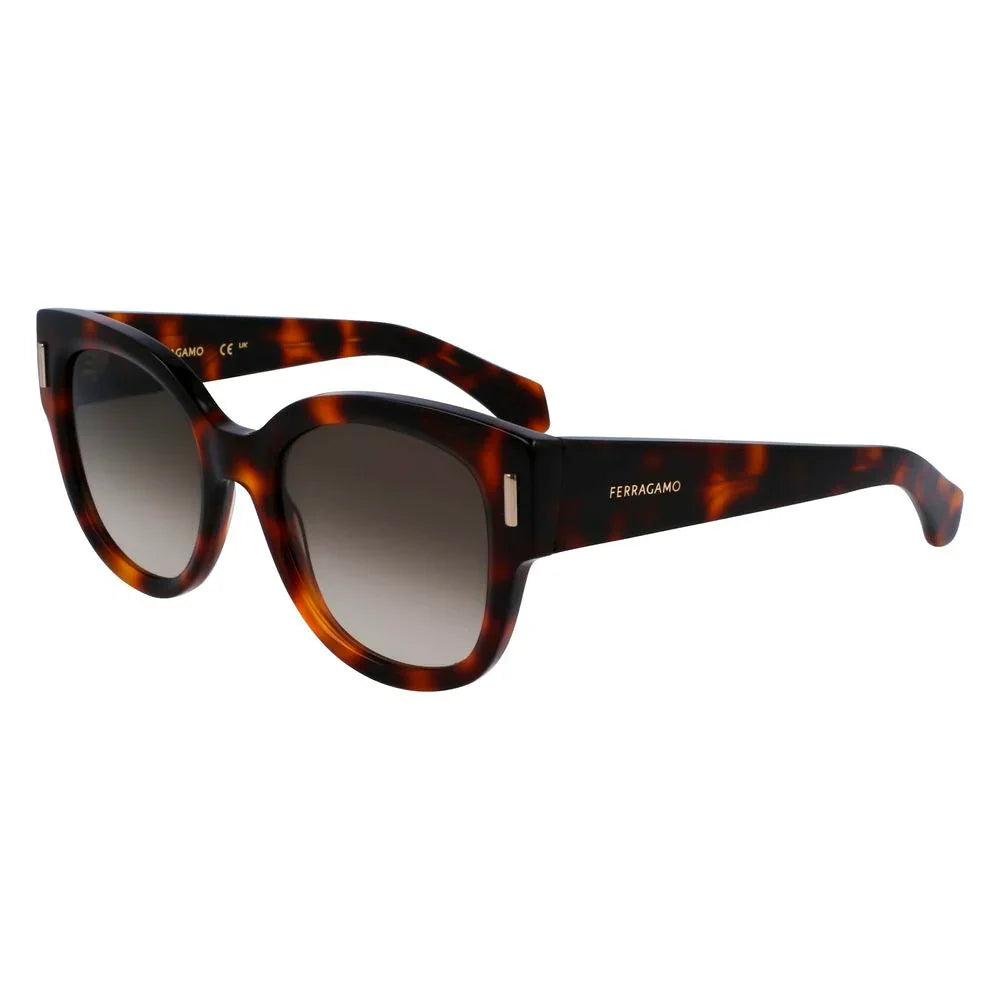 Brown Acetate Sunglasses by Ferragamo