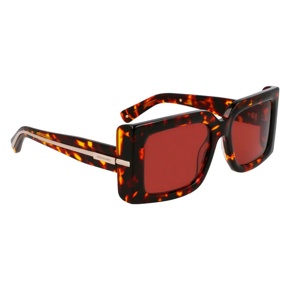 Brown Acetate Sunglasses by Ferragamo