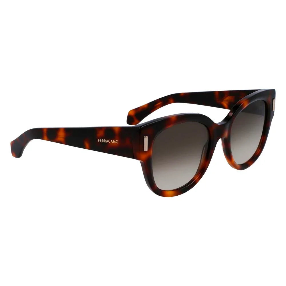 Brown Acetate Sunglasses by Ferragamo