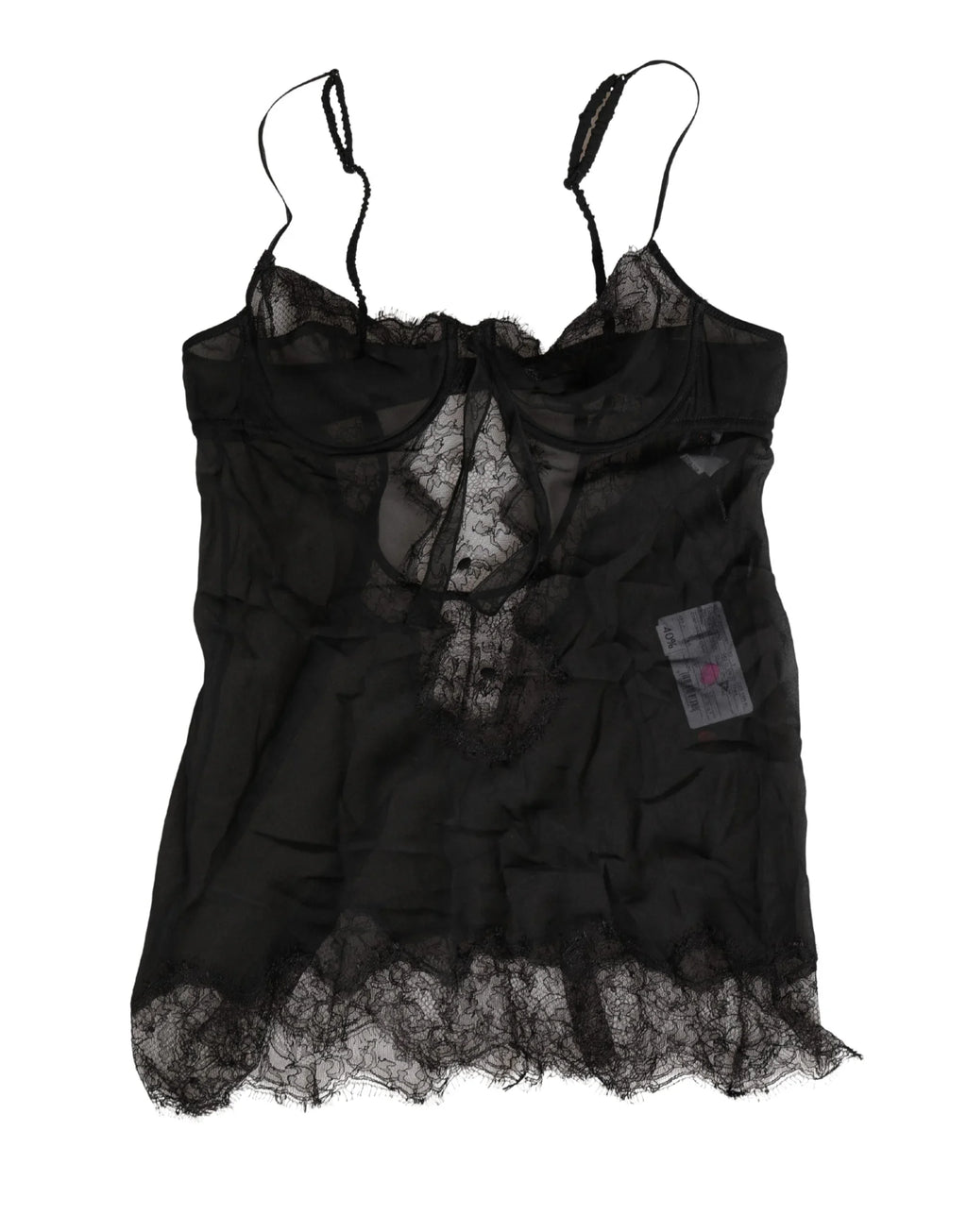 Black Silk Lace Lingerie Chemise Top Underwear by DOLCE&GABBANA