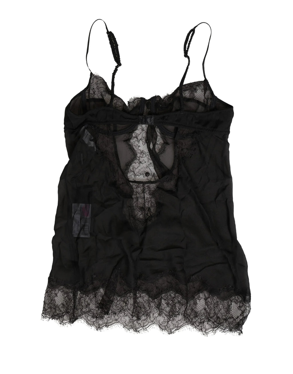 Black Silk Lace Lingerie Chemise Top Underwear by DOLCE&GABBANA