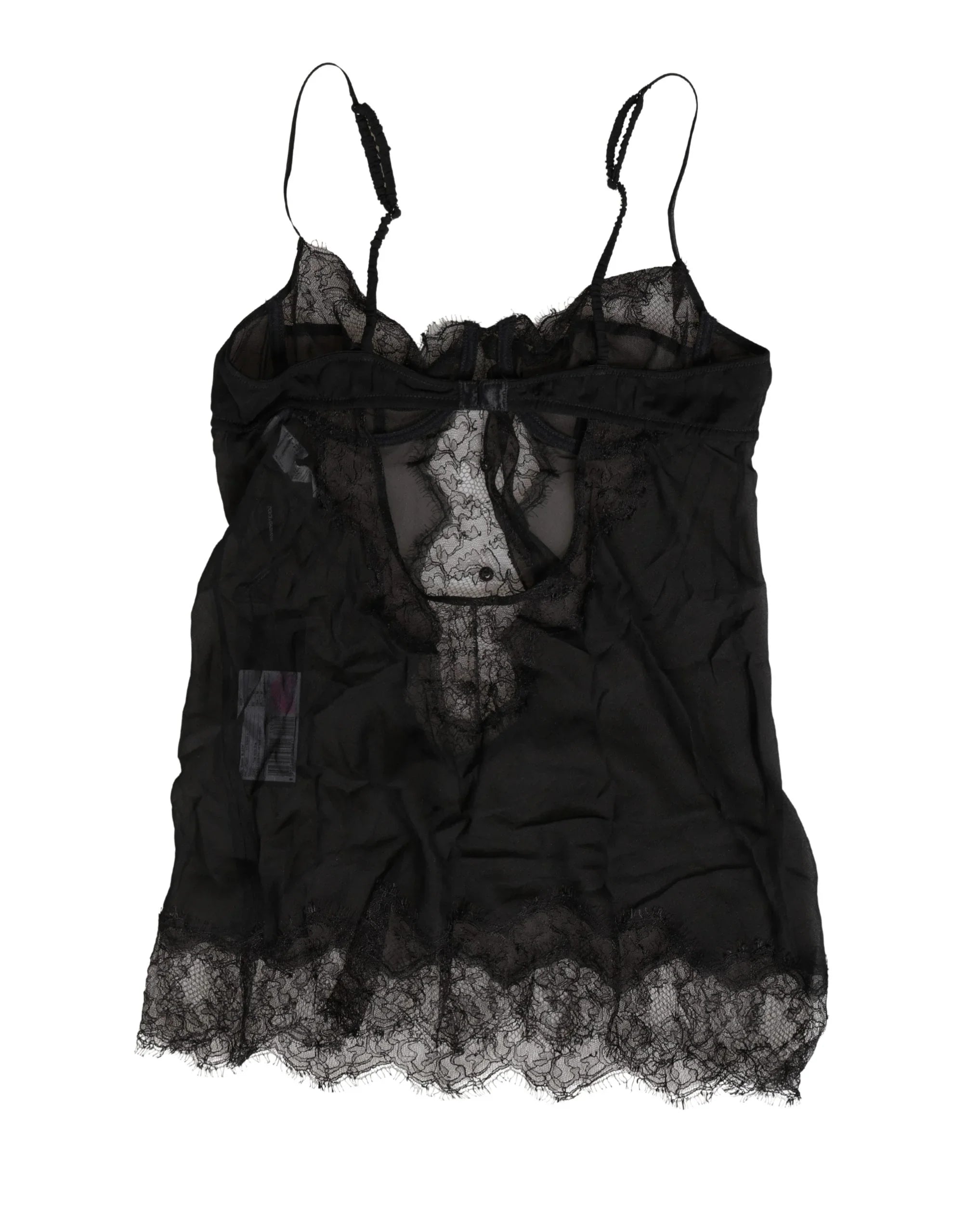 Black Silk Lace Lingerie Chemise Top Underwear by DOLCE&GABBANA