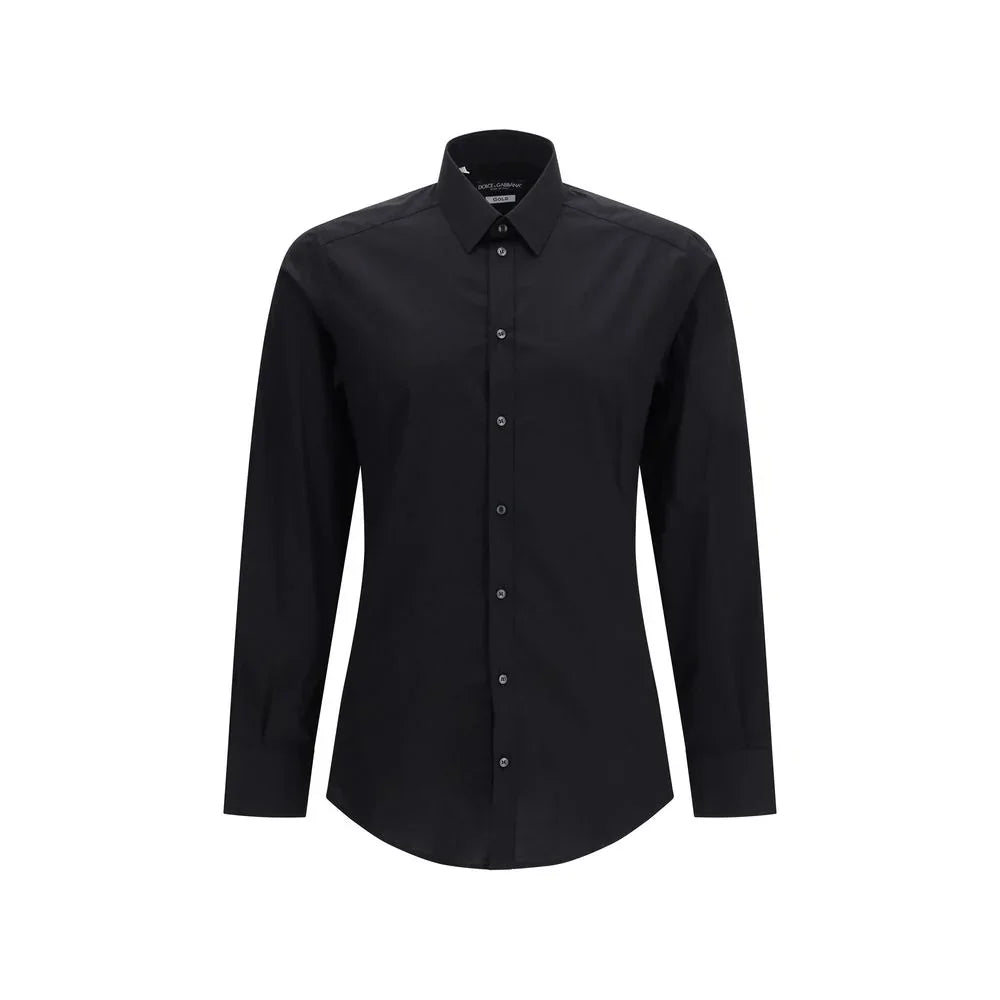 Black Cotton Dress Shirt