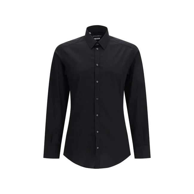 Black Cotton Dress Shirt