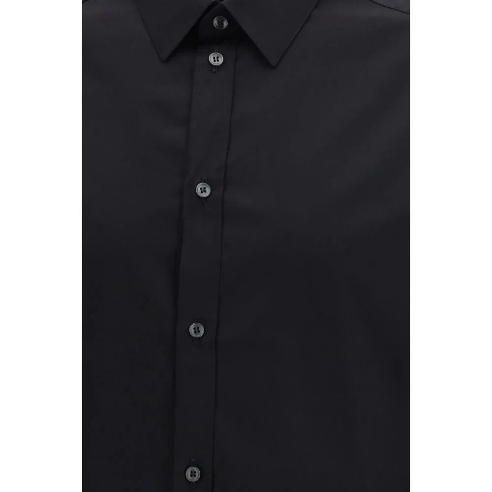 Black Cotton Dress Shirt