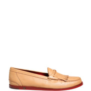 Beige Tassel Leather Men Slip On Loafers Shoes by DOLCE&GABBANA