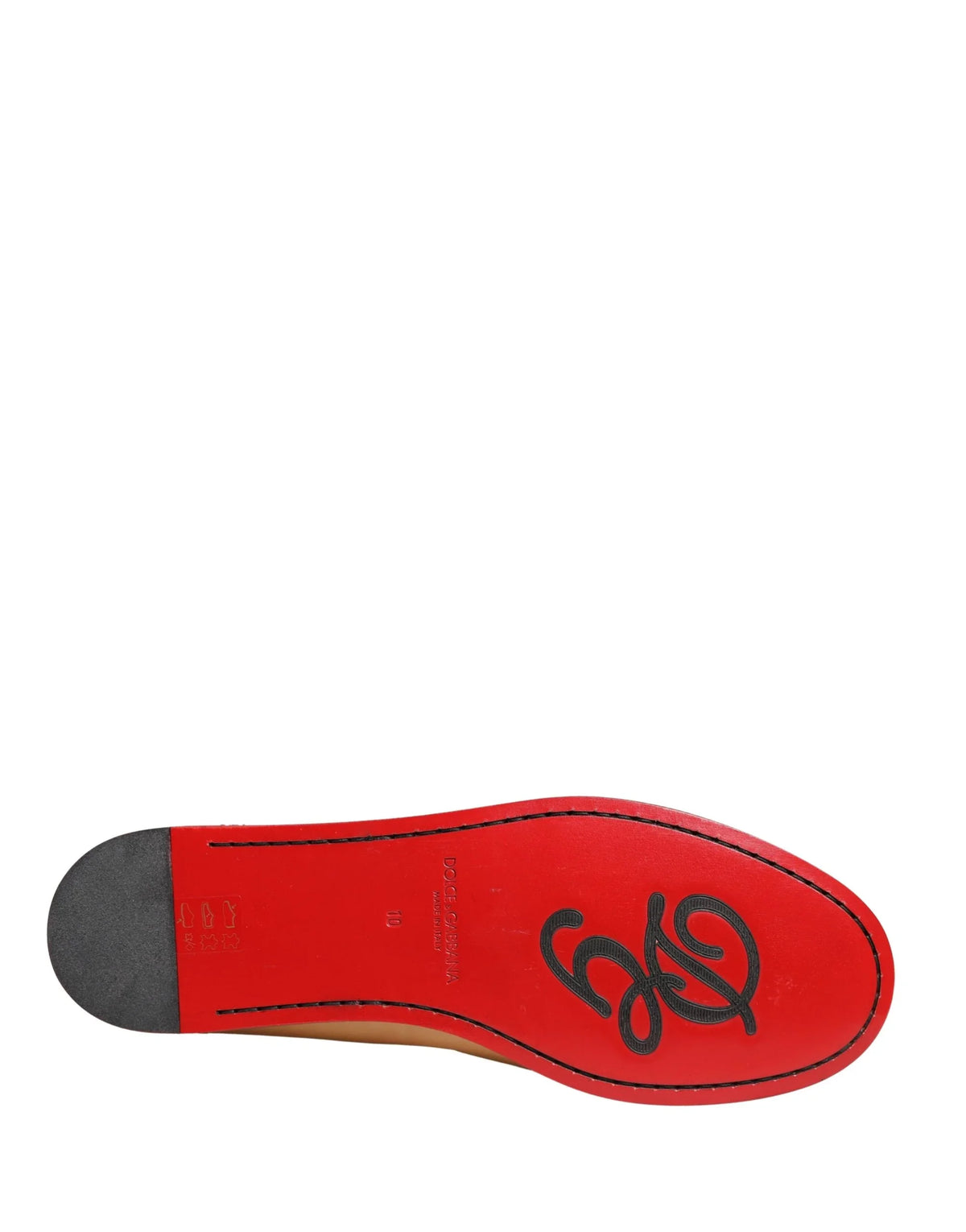Beige Tassel Leather Men Slip On Loafers Shoes by DOLCE&GABBANA