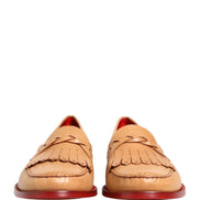 Beige Tassel Leather Men Slip On Loafers Shoes by DOLCE&GABBANA