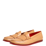 Beige Tassel Leather Men Slip On Loafers Shoes by DOLCE&GABBANA
