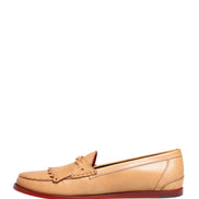 Beige Tassel Leather Men Slip On Loafers Shoes by DOLCE&GABBANA