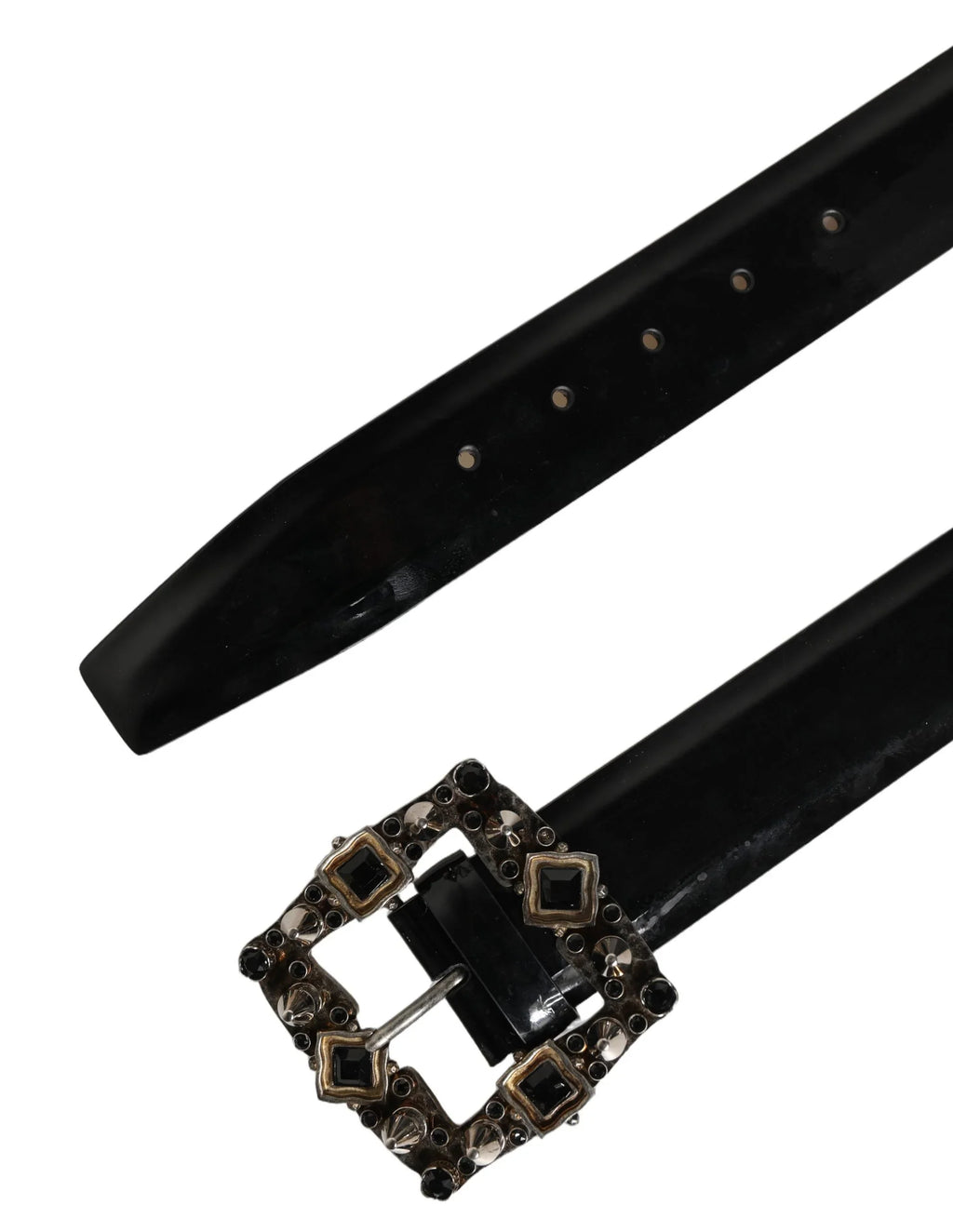 Black Leather Buckle Belt by DOLCE&GABBANA