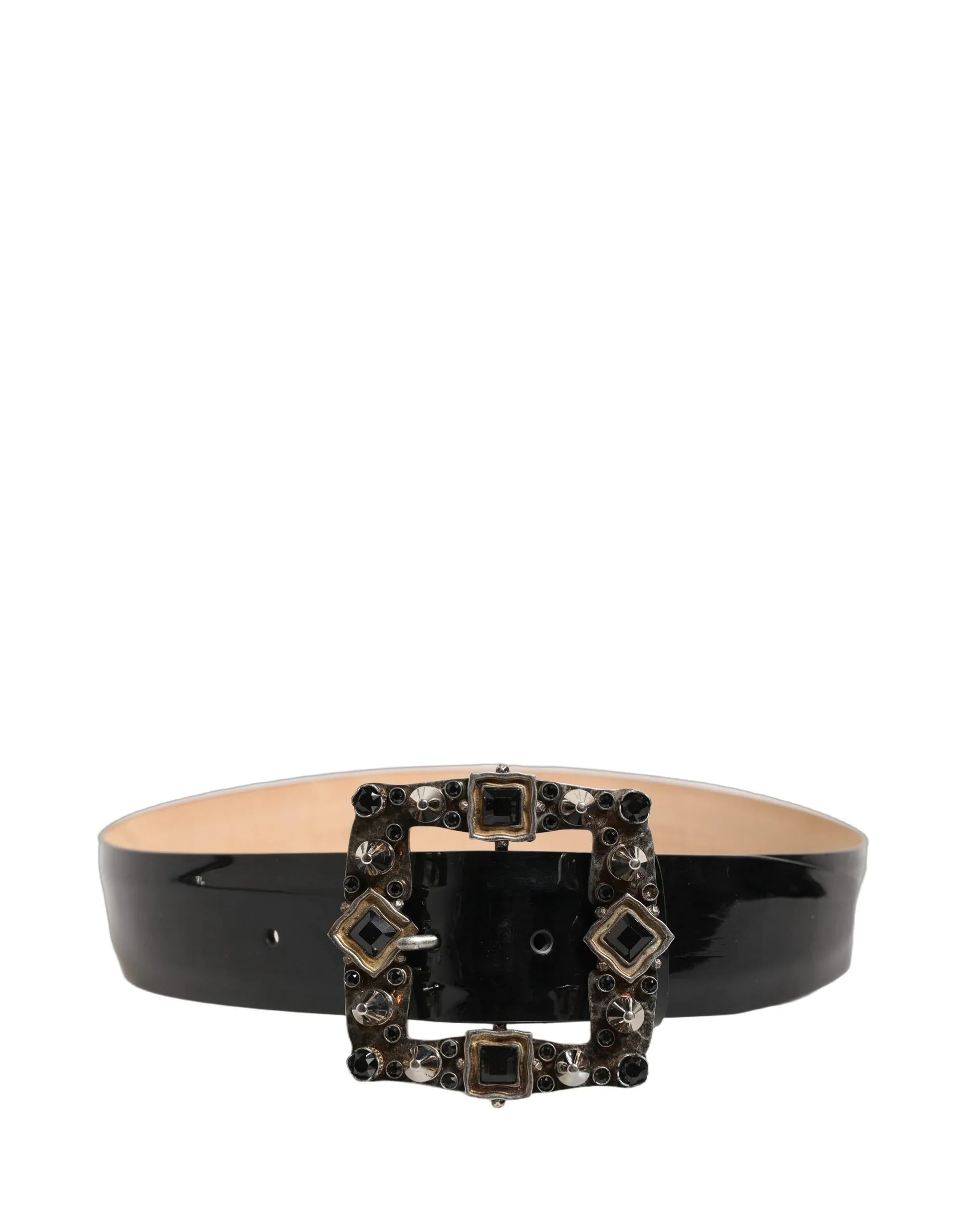 Black Leather Buckle Belt by DOLCE&GABBANA