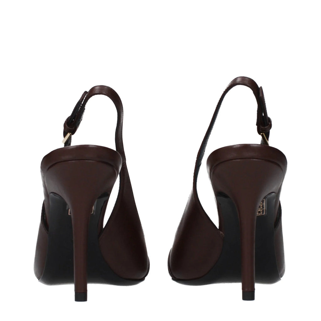 Brown Leather High Heel Pumps