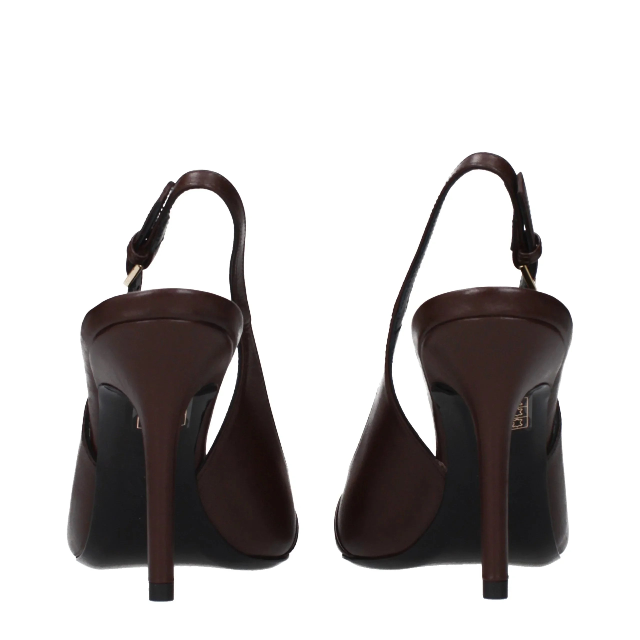 Brown Leather High Heel Pumps