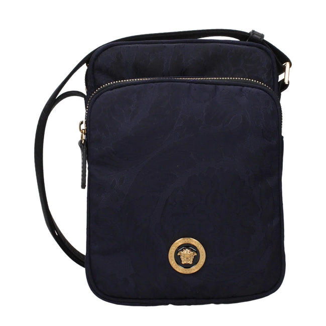 Blue Fabric Crossbody Bag