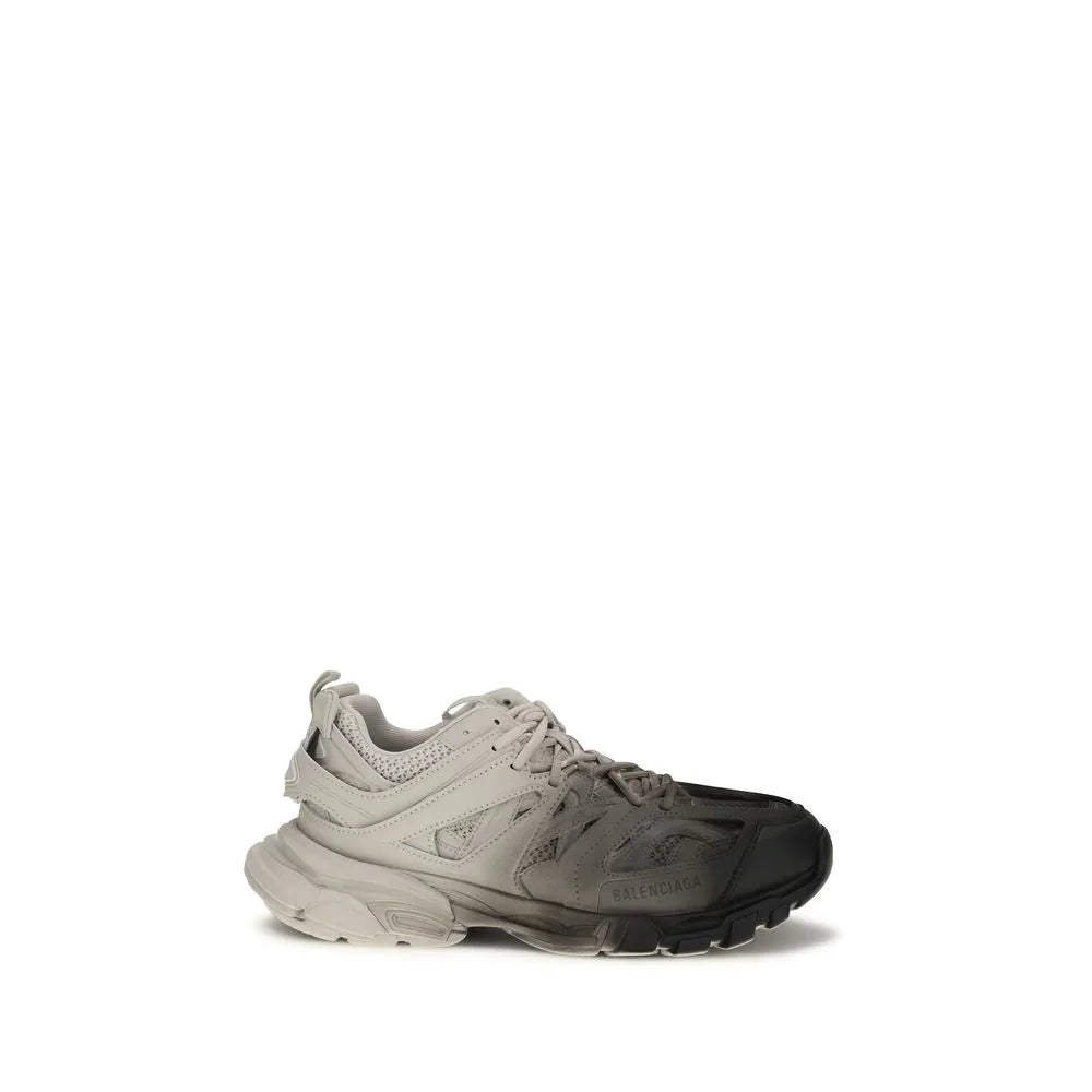 Gray polyamide athletic sneakers featuring a gradient design from light gray to black, by Balenciaga.