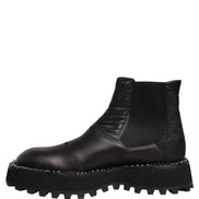 Black Chelsea Boots Leather Slip On Men Shoes
