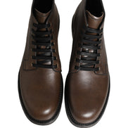 Brown Perugino Leather Men Ankle Boots Shoes