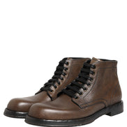 Brown Perugino Leather Men Ankle Boots Shoes