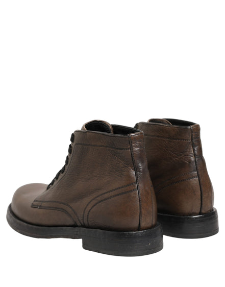 Brown Perugino Leather Men Ankle Boots Shoes