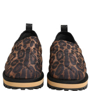 Brown Leopard Print Quilted Men Sneakers Shoes