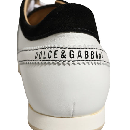 Black White Leather Suede Low Top Sneakers Shoes